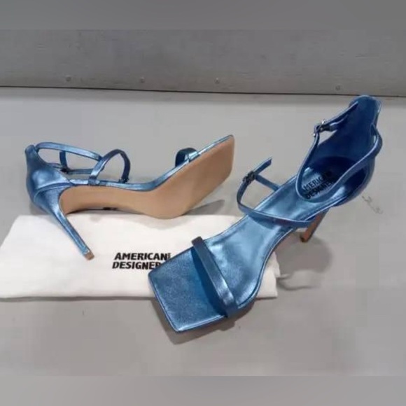 American Designers Vogue Ankle Strap Sandal in Tranquil Blue - Size 10 - Picture 6 of 6